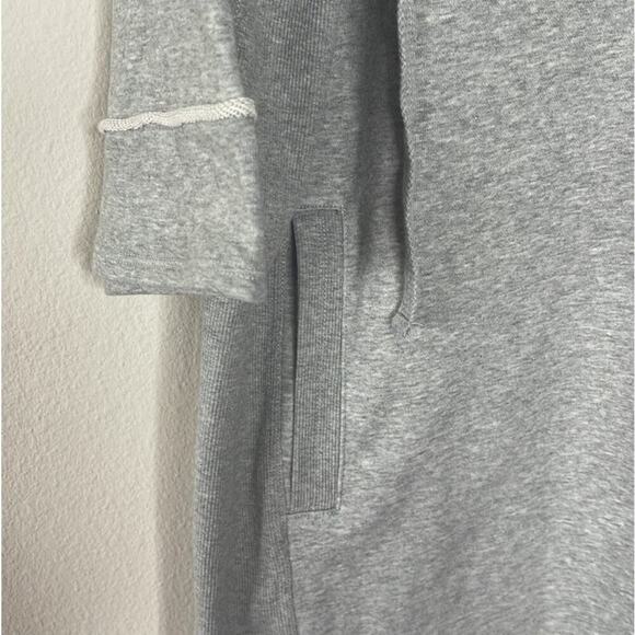Anthropologie Daily Practice Sport Hooded Mini Dress Sweatshirt Gray L - Picture 4 of 8